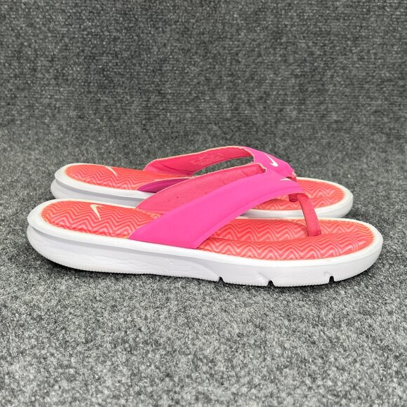 Nike Ultra Comfort Sandals Womens Size 7 Pink Athletic Beach Recovery Flip Flops - Picture 1 of 12